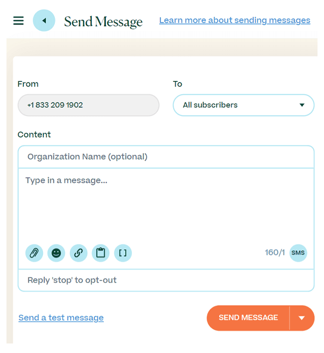 Send message screenshot