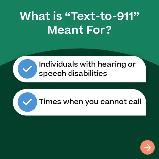 "What is 'text-to-911' meant for?"