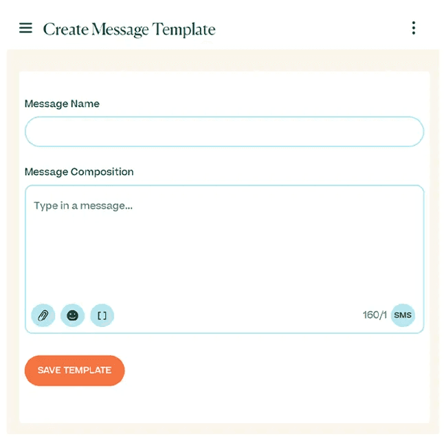 Message Template page screenshot