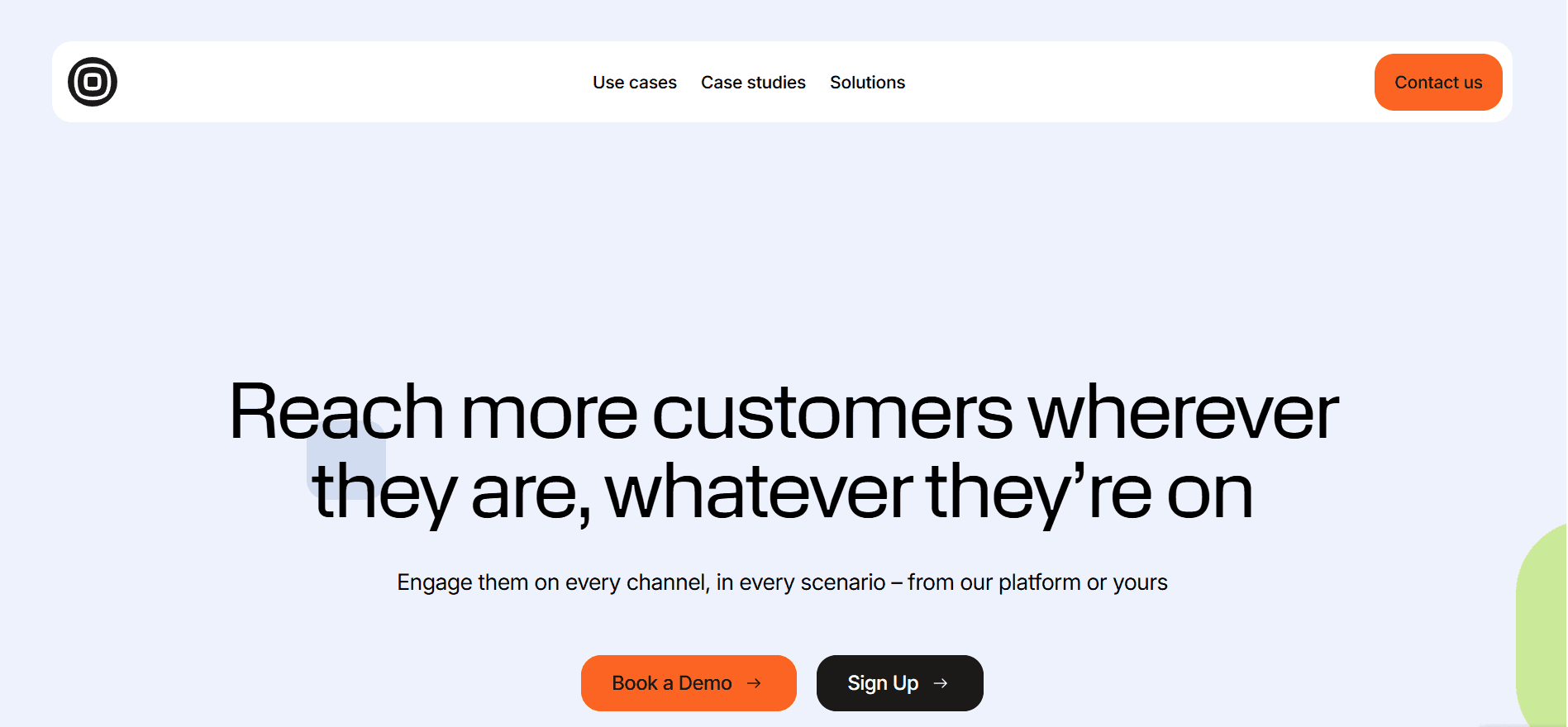 Screenshot of Infobip home page