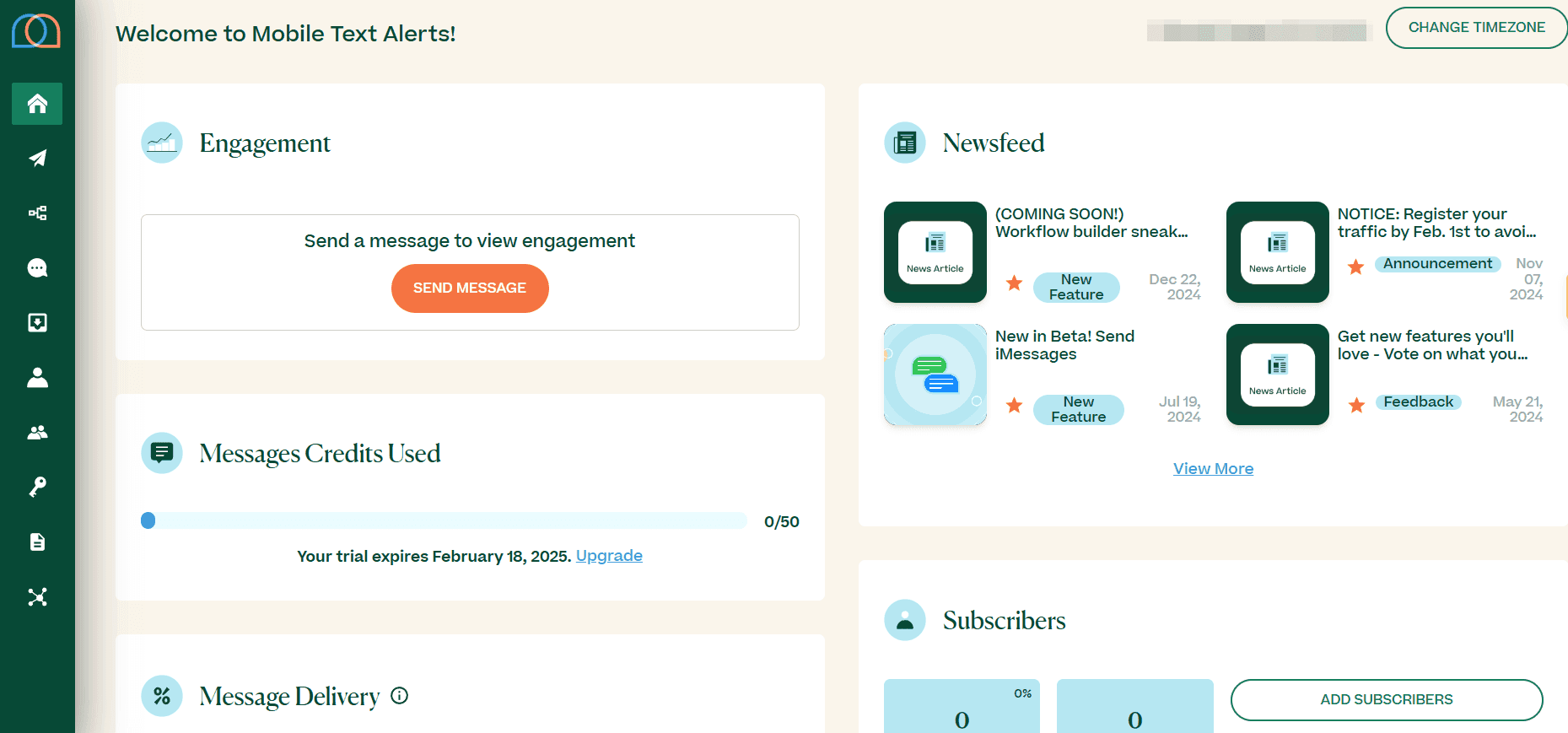 Screenshot of MTA dashboard