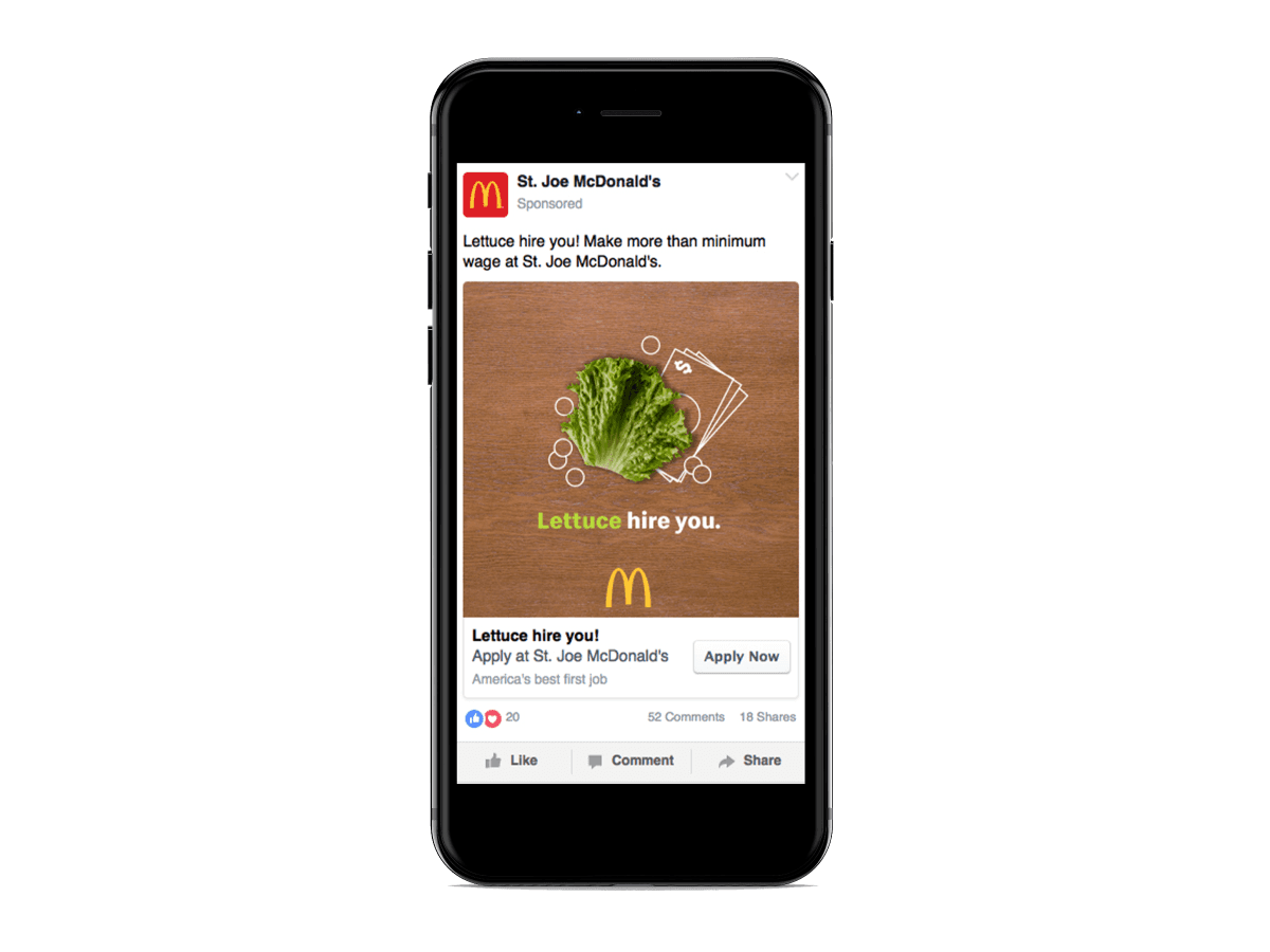 social media ad for St Joe McDonalds