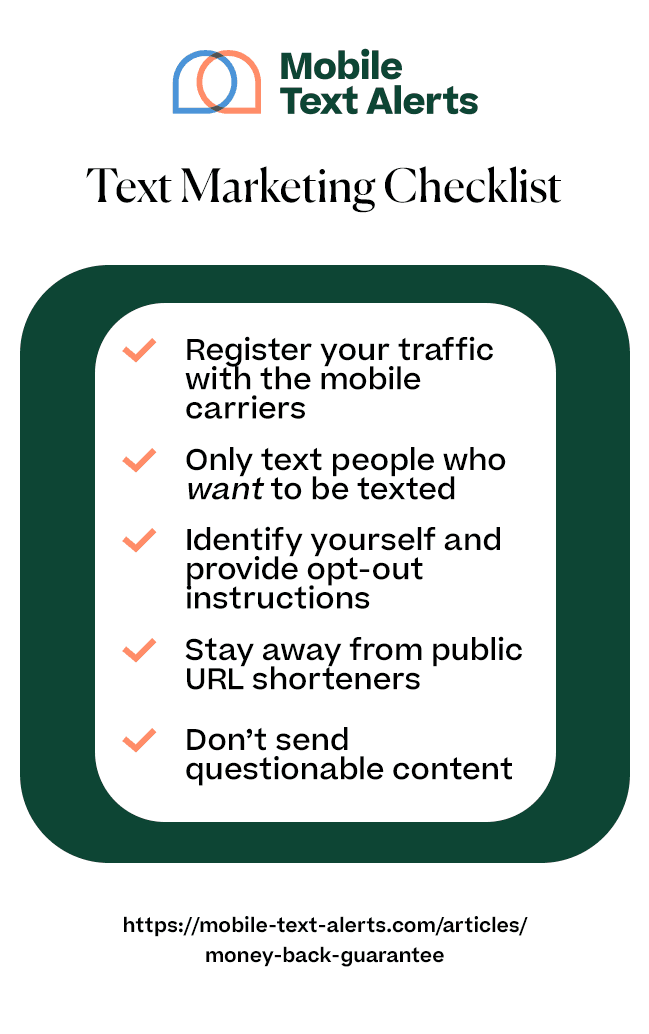 Text marketing checklist