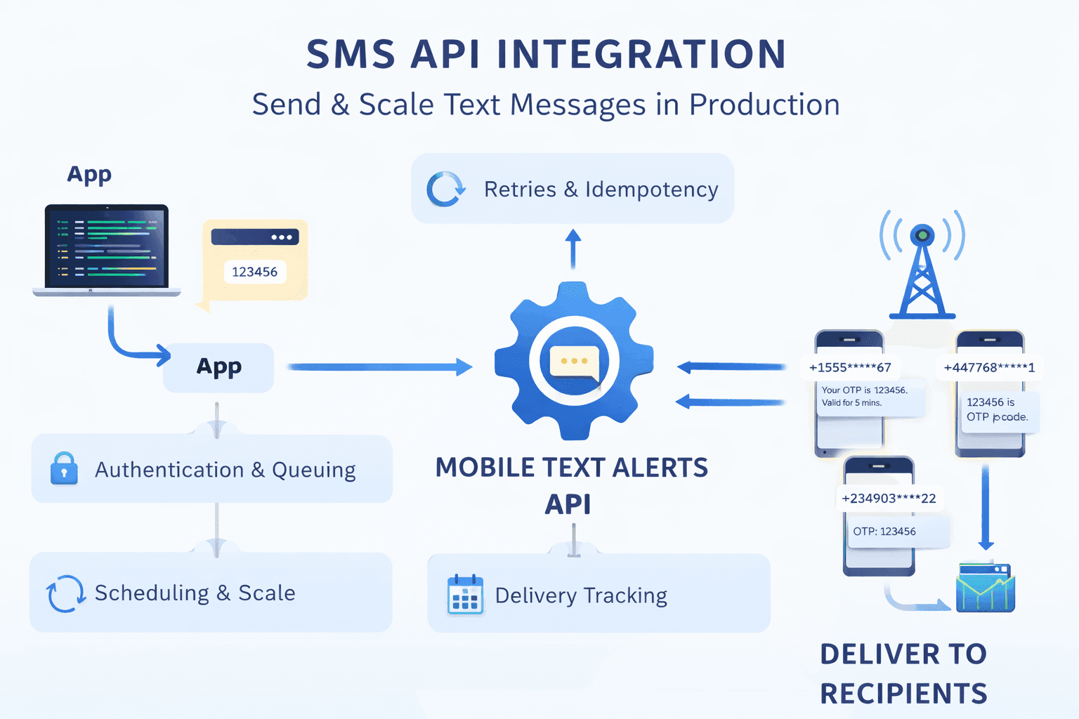 Graphic summary of SMS API integration