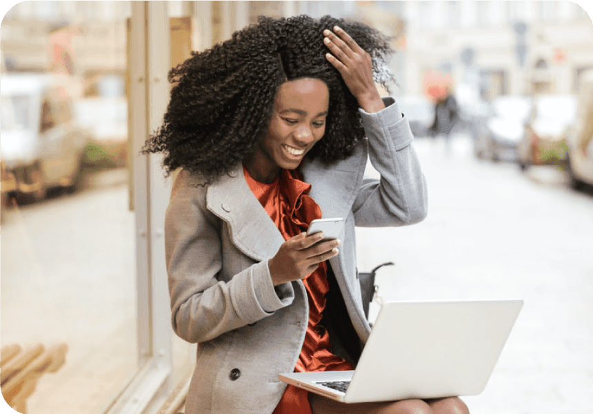 woman gets discount for texting software