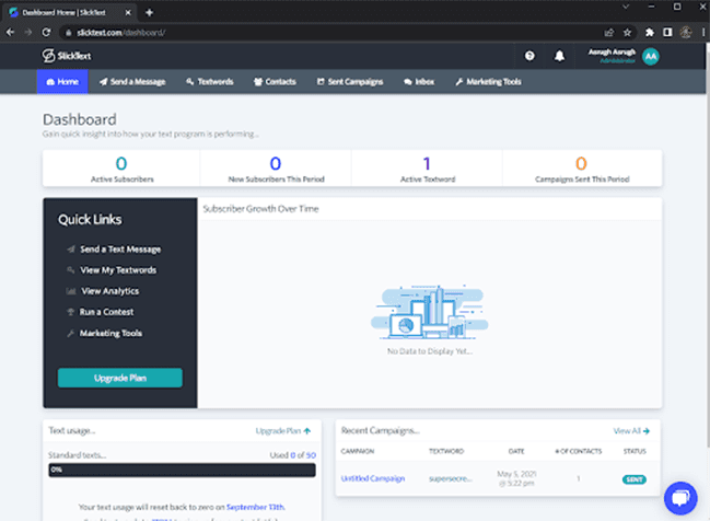 Slicktext Dashboard