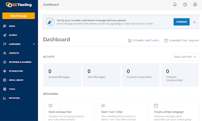 EZ Texting Dashboard