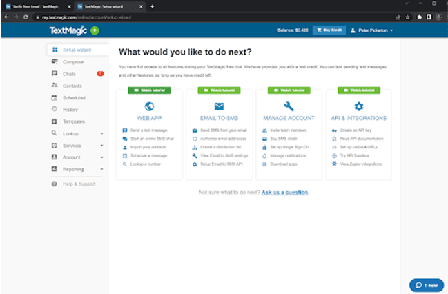 TextMagic Dashboard