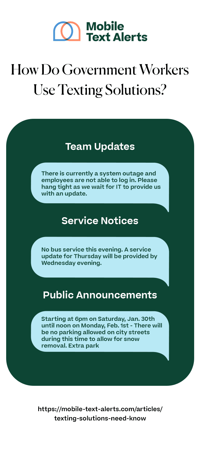 How do government workers use texting solutions
