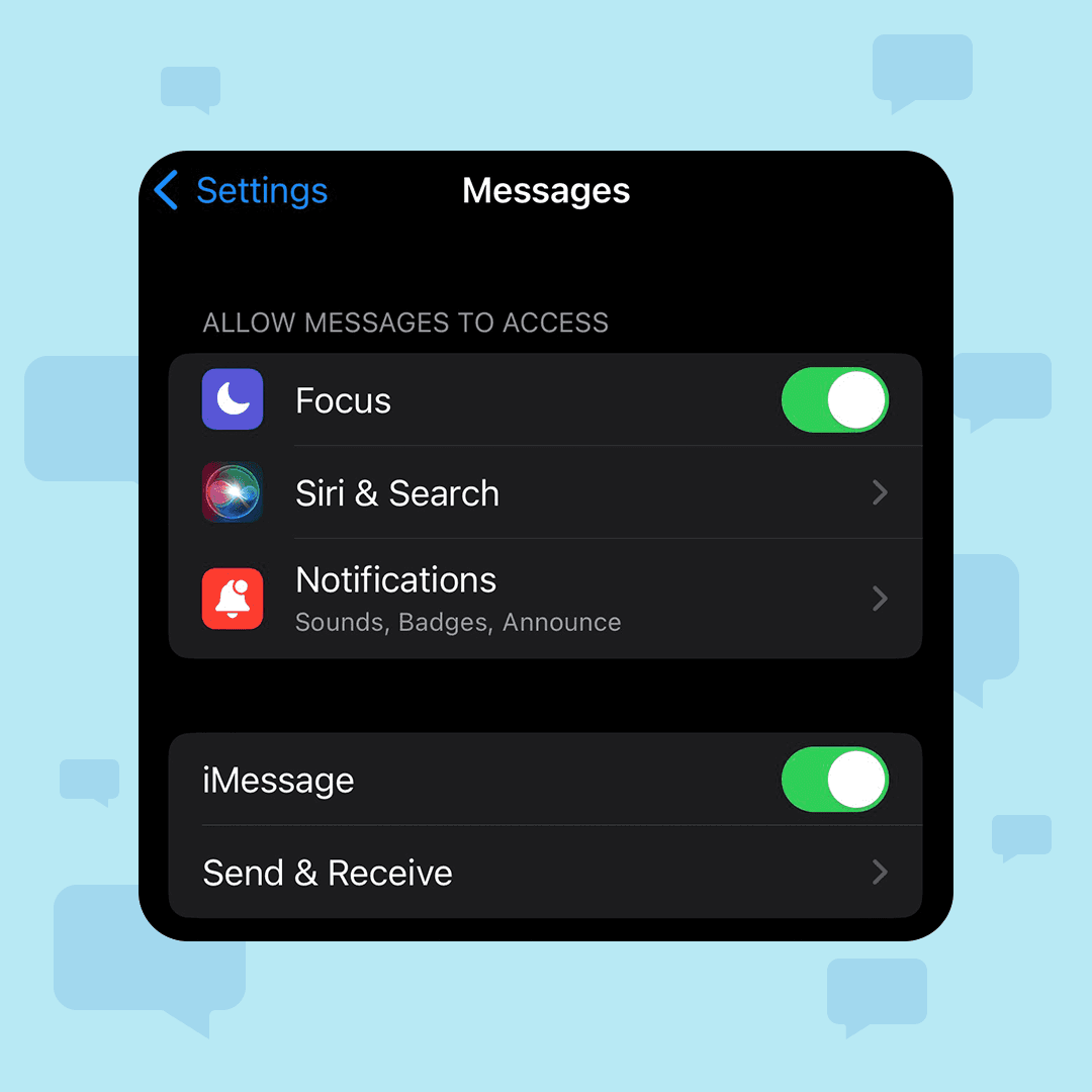 what does the text message app look like on iphone