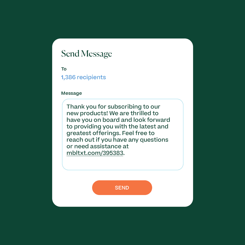 Non-profit text message example