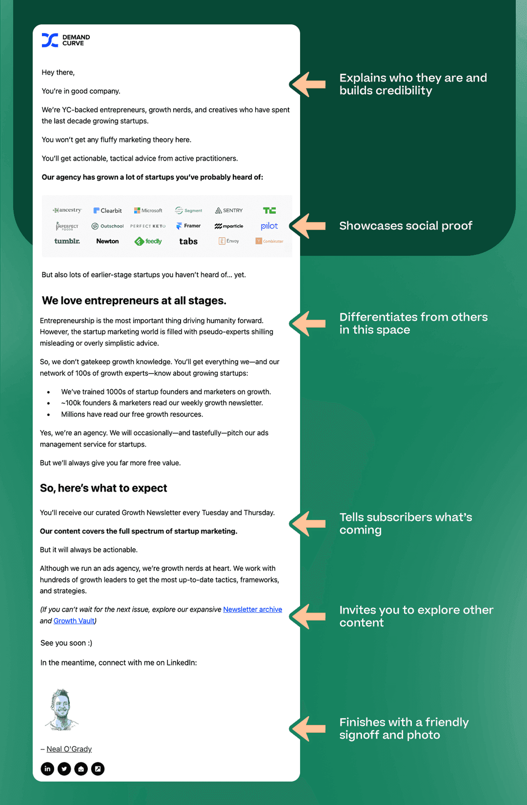 Demand Curve email example of immersion sequence