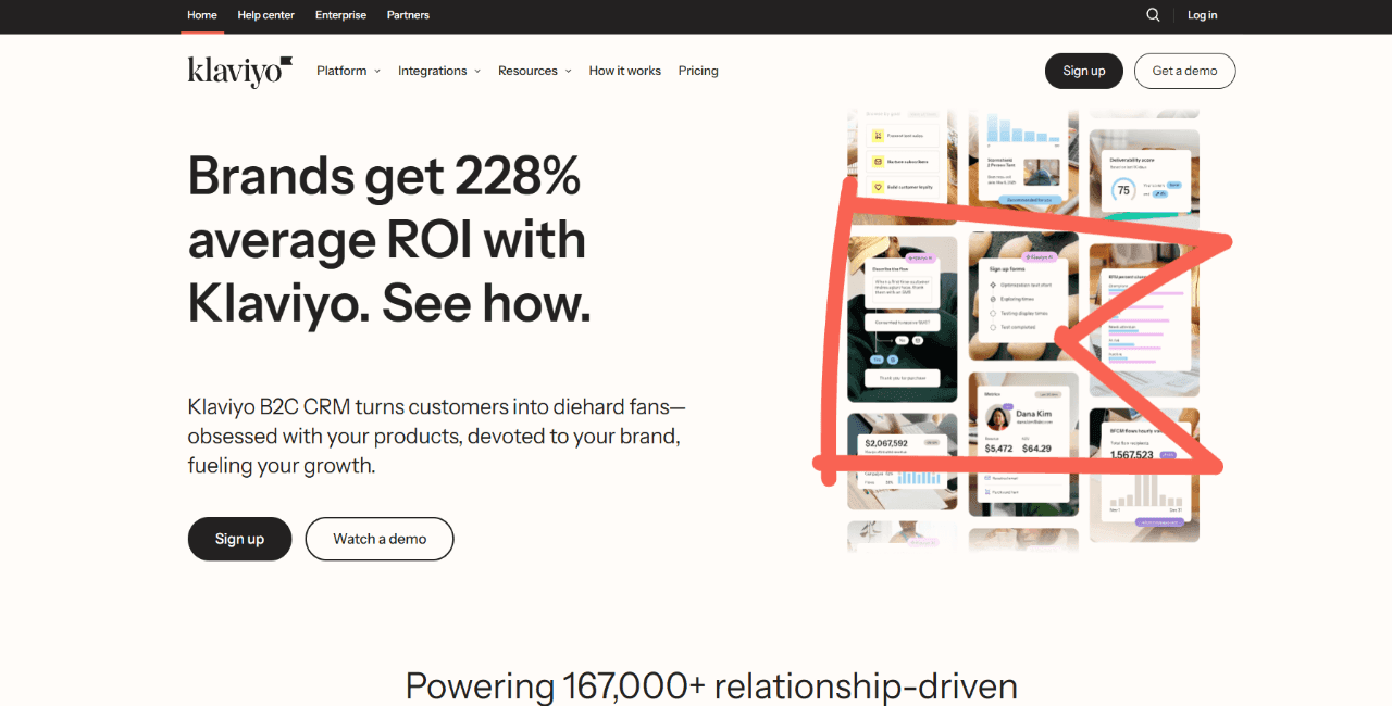 Klaviyo home page