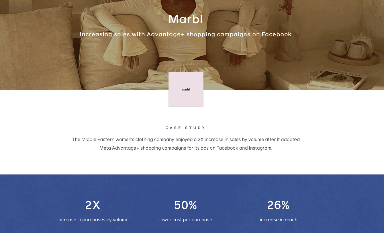Screenshot from Marbl website case study