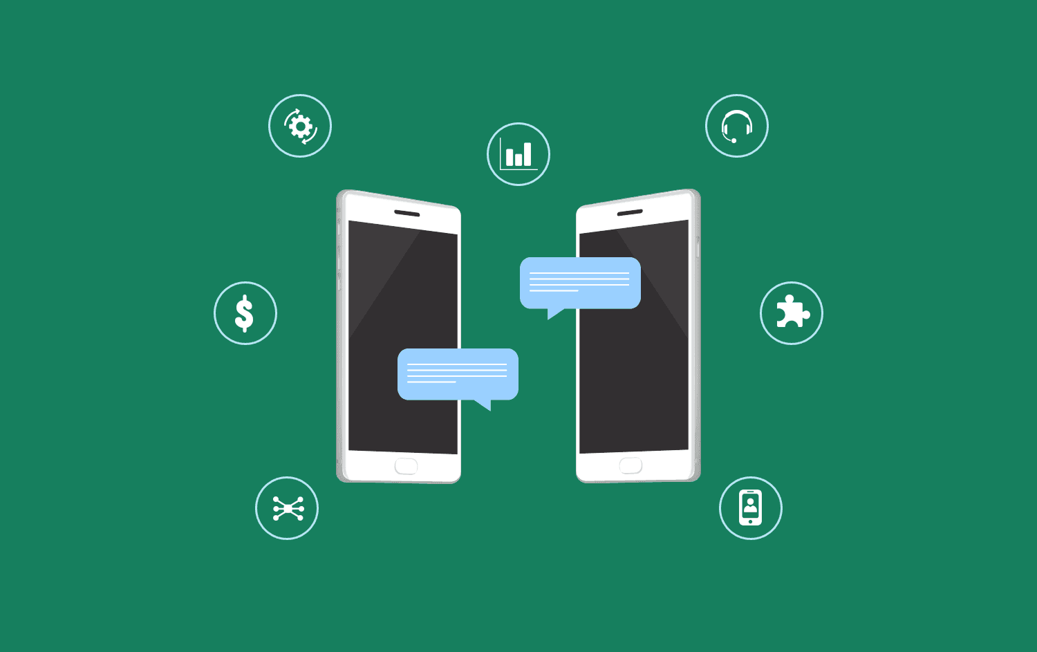 Header image showing an example of peer-to-peer texting
