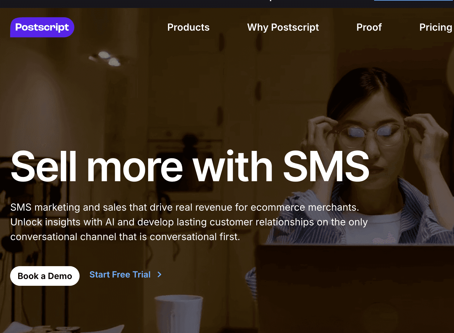 Screenshot of Postscript home page