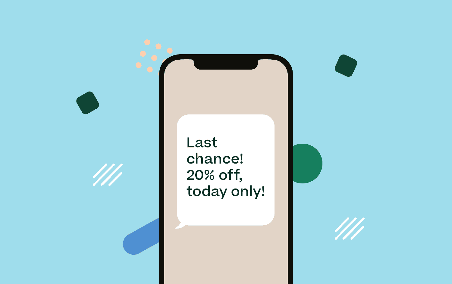 Example of promotional SMS message showcasing a sale