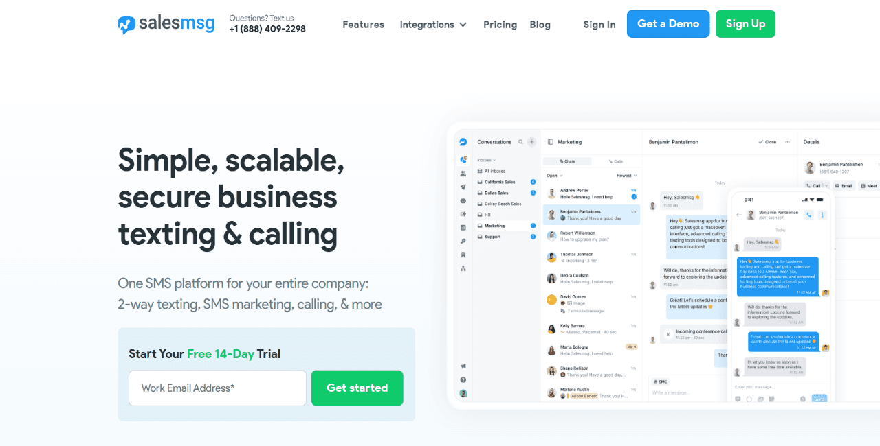 Salesmsg home page