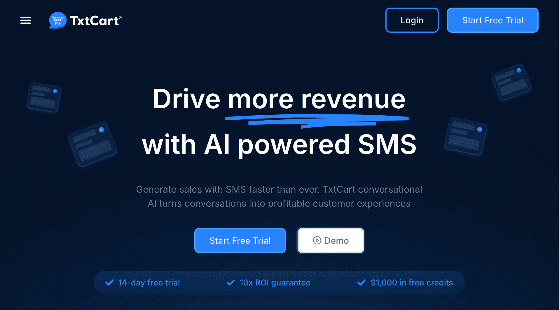 TxtCart home page