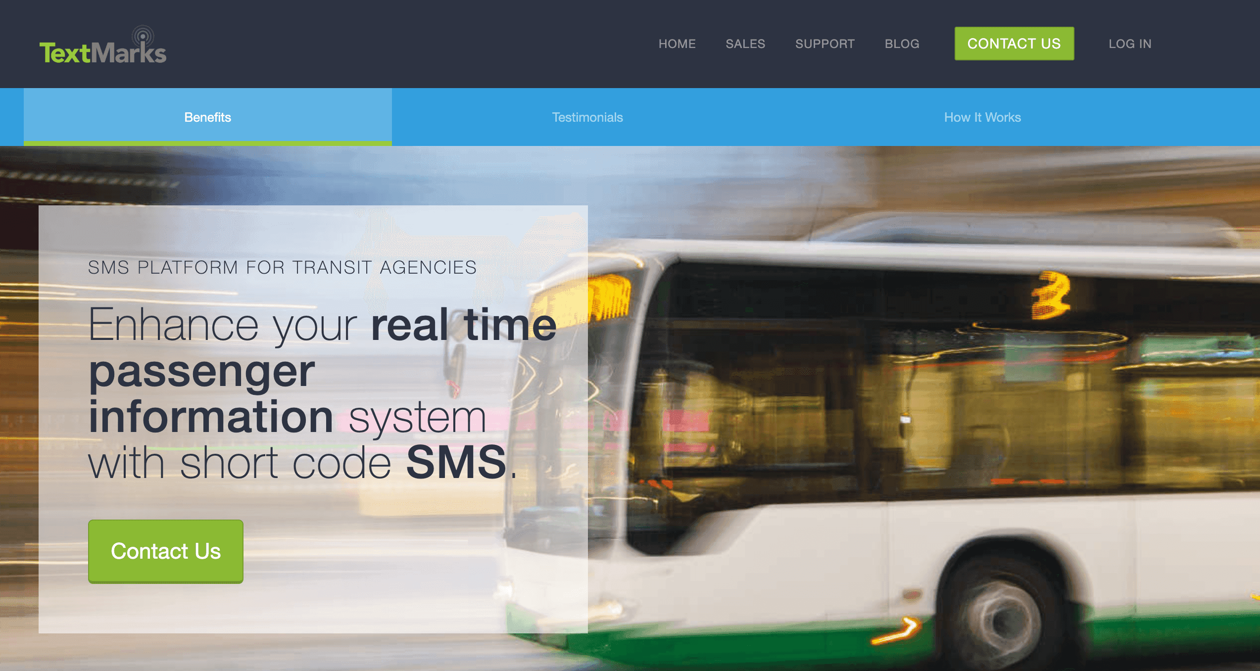 Screenshot of TextMarks home page