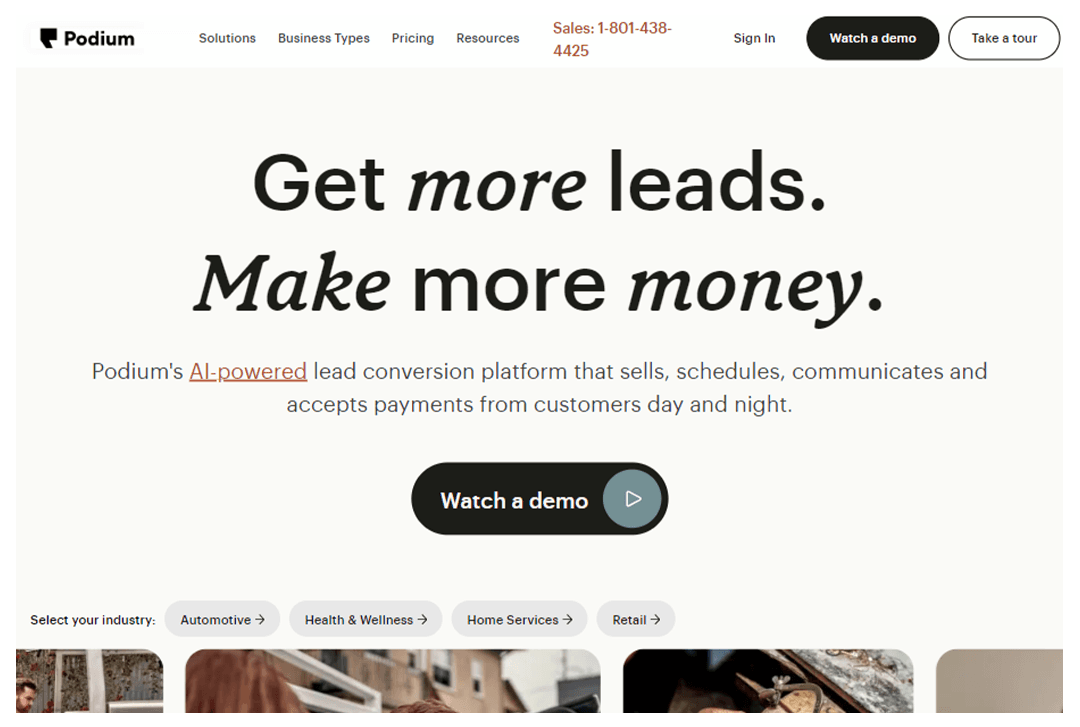 Podium home page