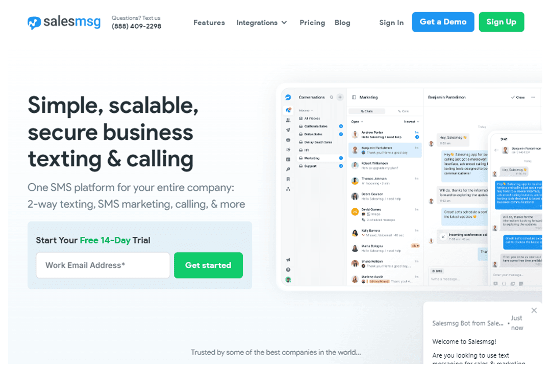 Salesmsg home page