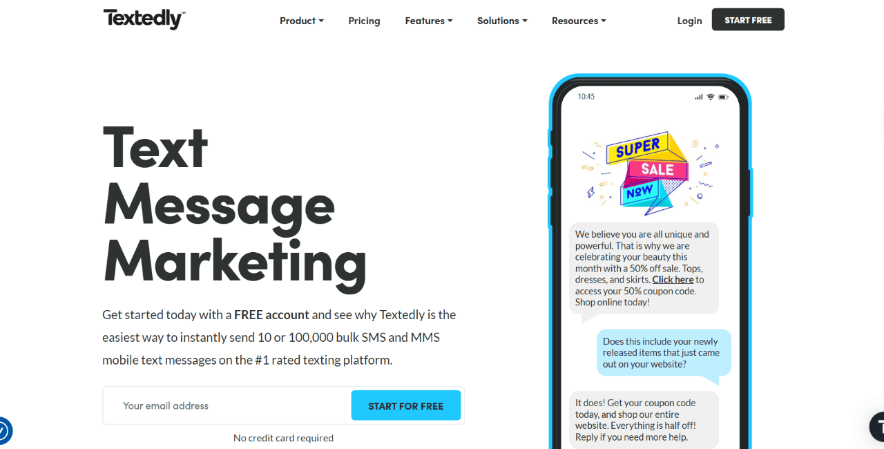 Textedly home page