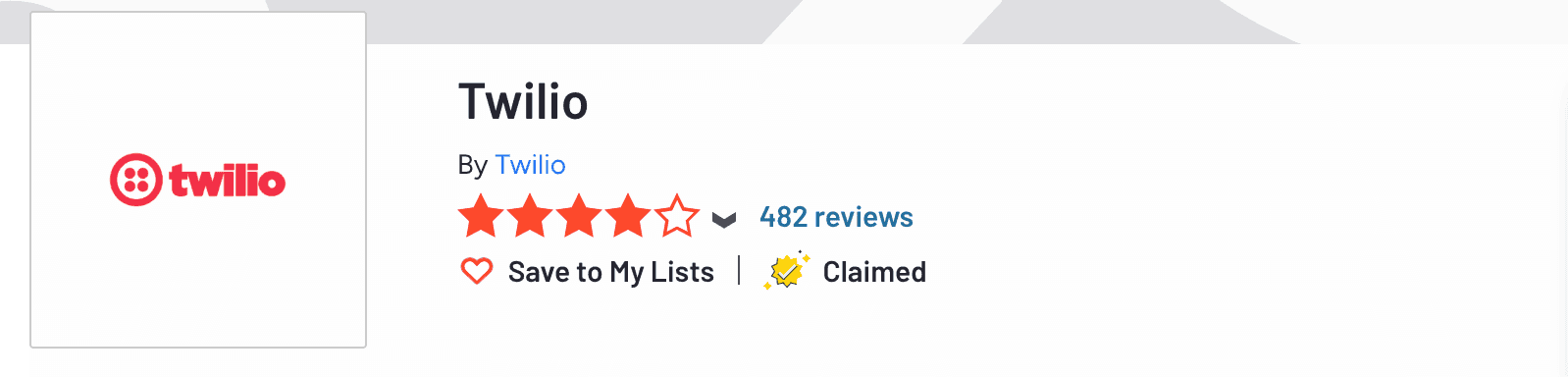 Screenshot of Twilio G2 profile