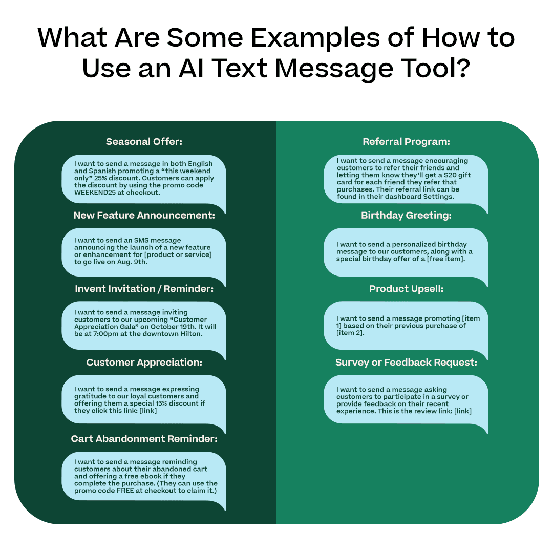 AI Text Message Tool Examples