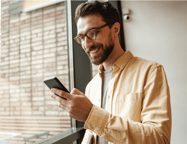 Businessman texting