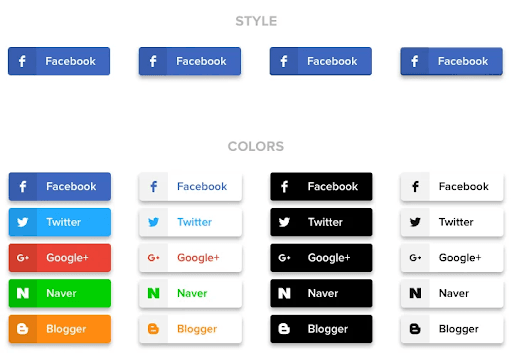 Social sharing buttons