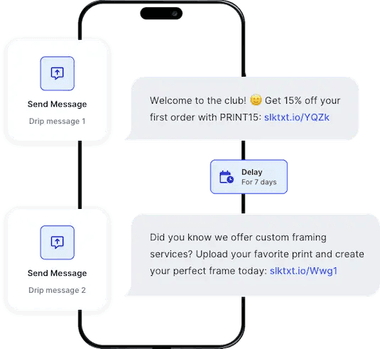 Text message drip campaign example