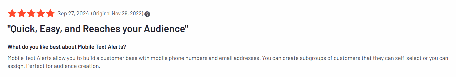 Mobile Text Alerts review