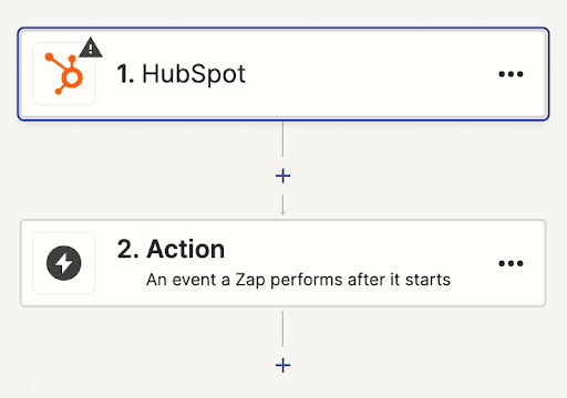 Screenshot of a Zap trigger with Hubspot