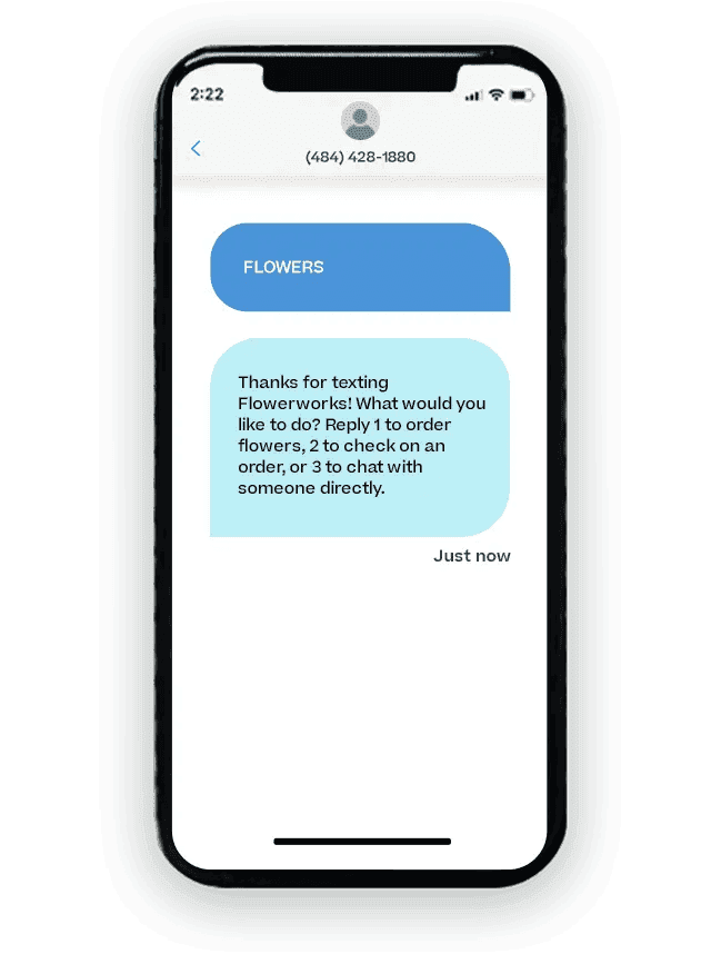 Custom SMS keyword example