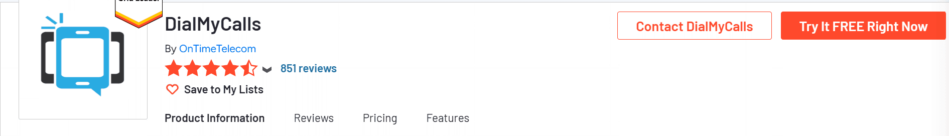 Screenshot of DialMyCalls G2 profile