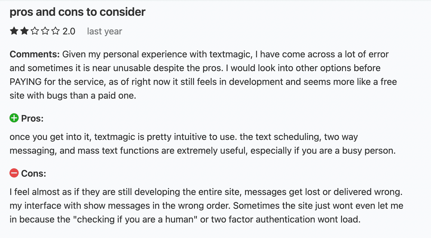Review on Textmagic from Capterra