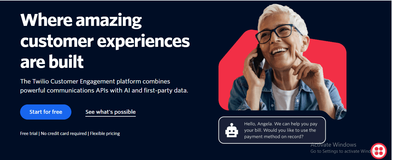 Twilio's home page