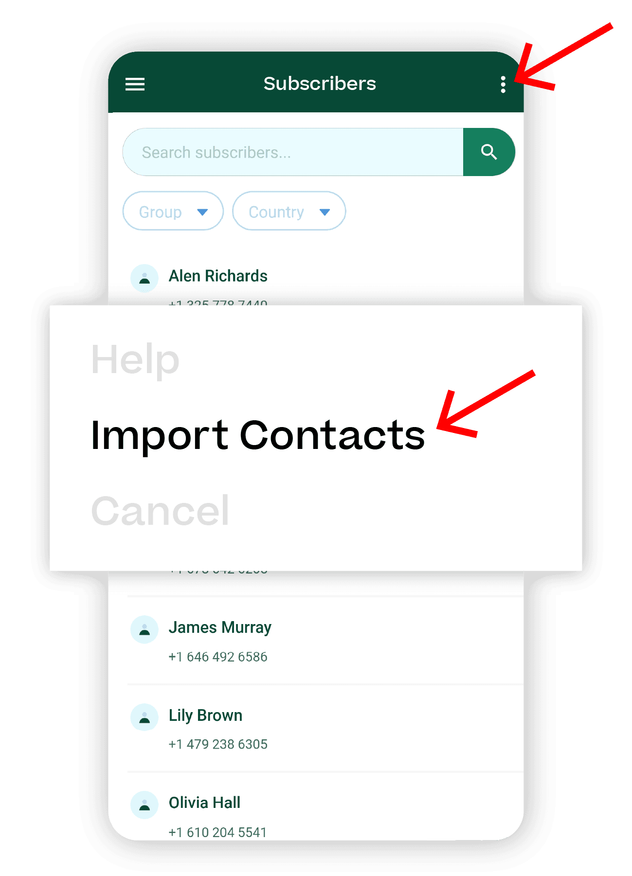 Import contacts