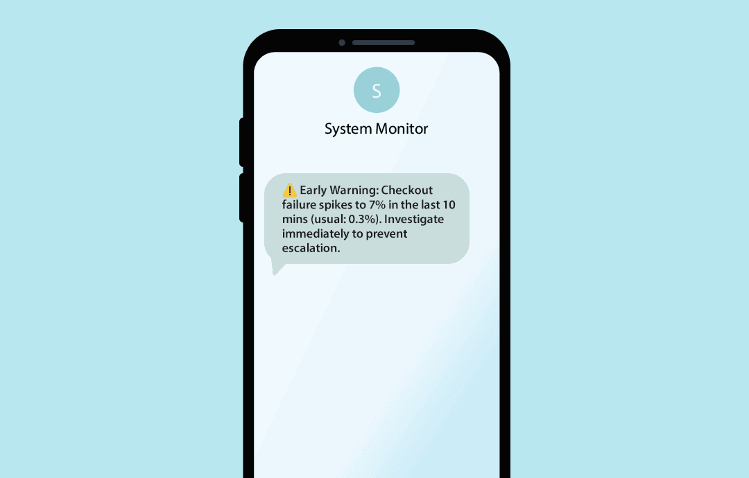 Example of an internal SMS for a system error