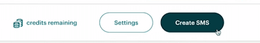 Screenshot of Mailchimp's create sms button