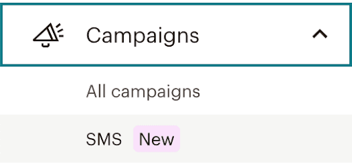 Screenshot of Mailchimp Campaigns dropdown