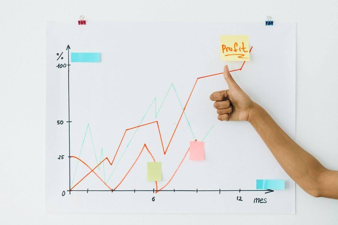 Profit margin line graph