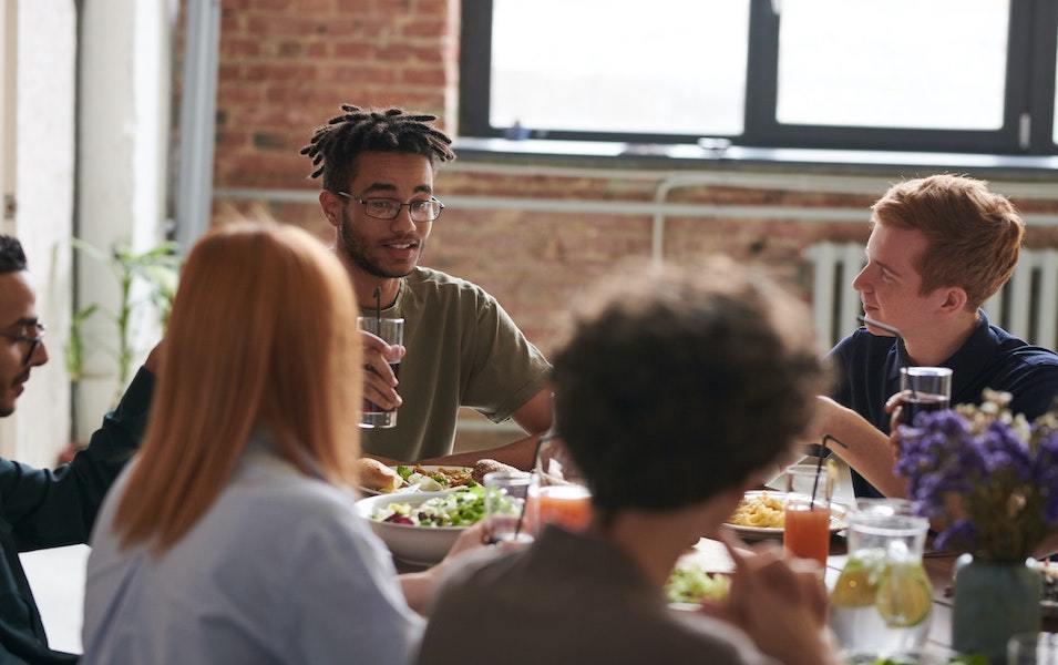 People eating at a restaurant