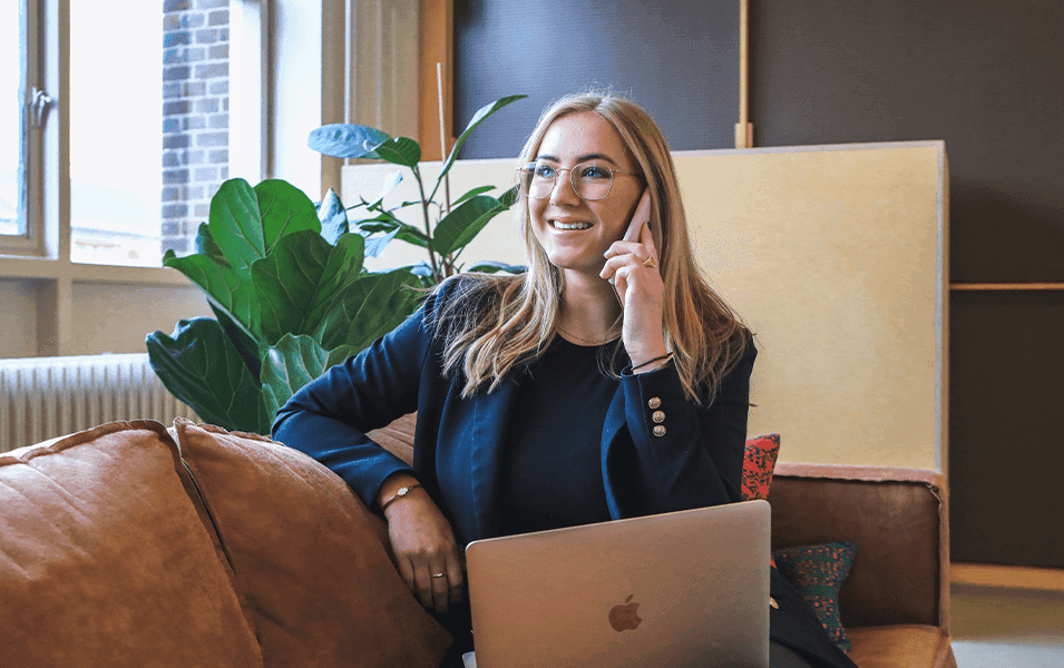 Business woman smiling 