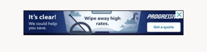 Banner ad for Progressive