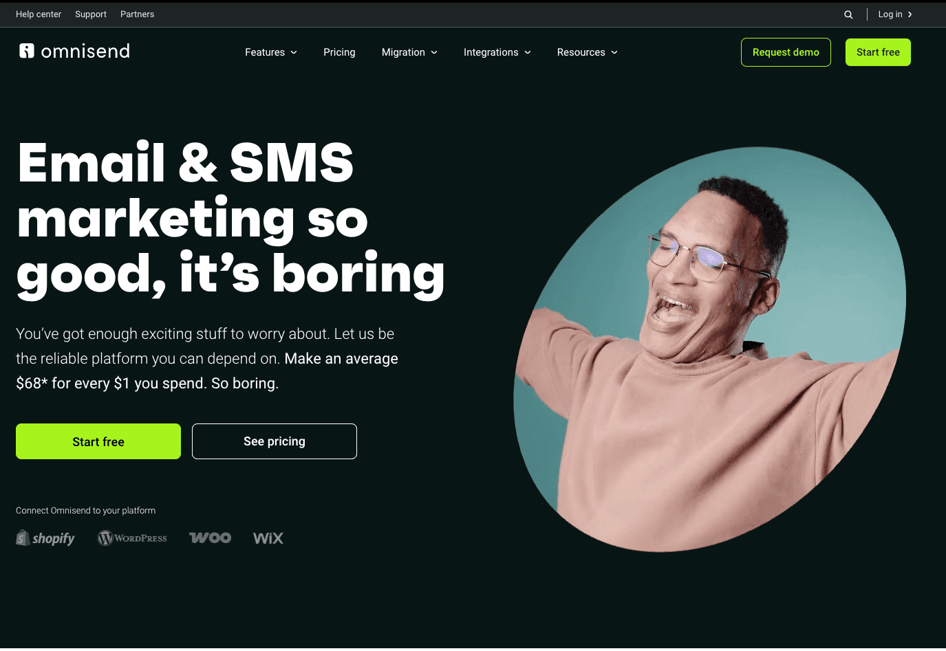 Omnisend home page