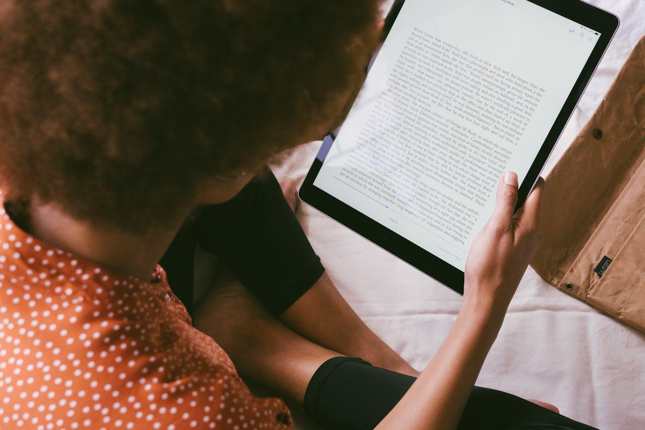 Woman reading ebook