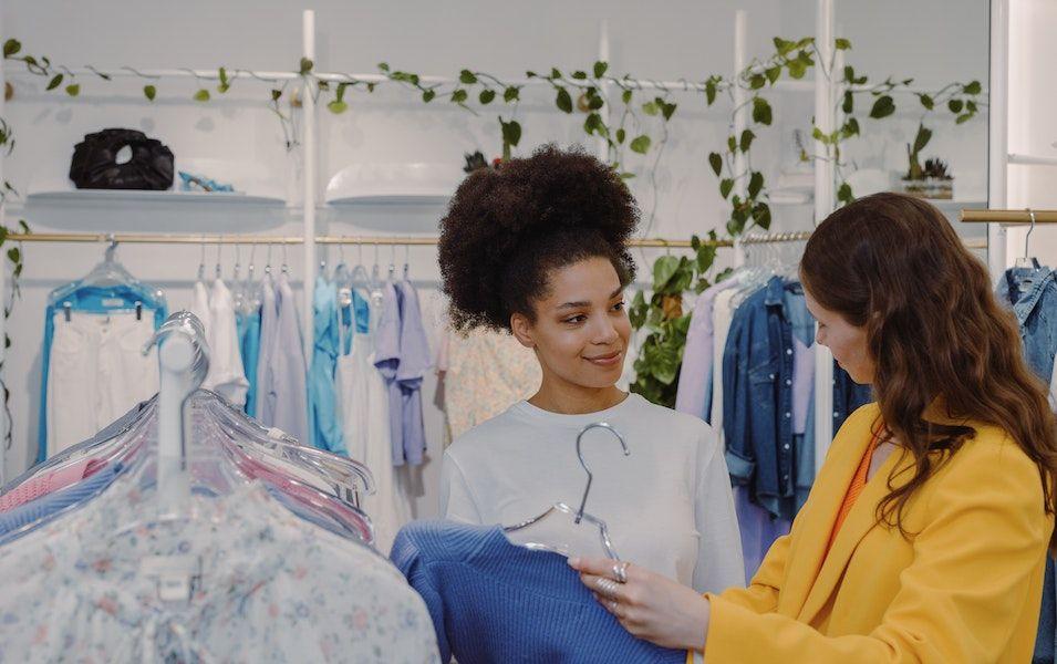 Woman shopping for clothes