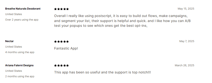 Postscript's reviews